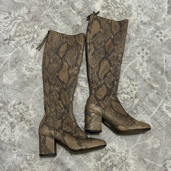 Free People Newcastle Tall Snakeskin Boot - Picture 3 of 10